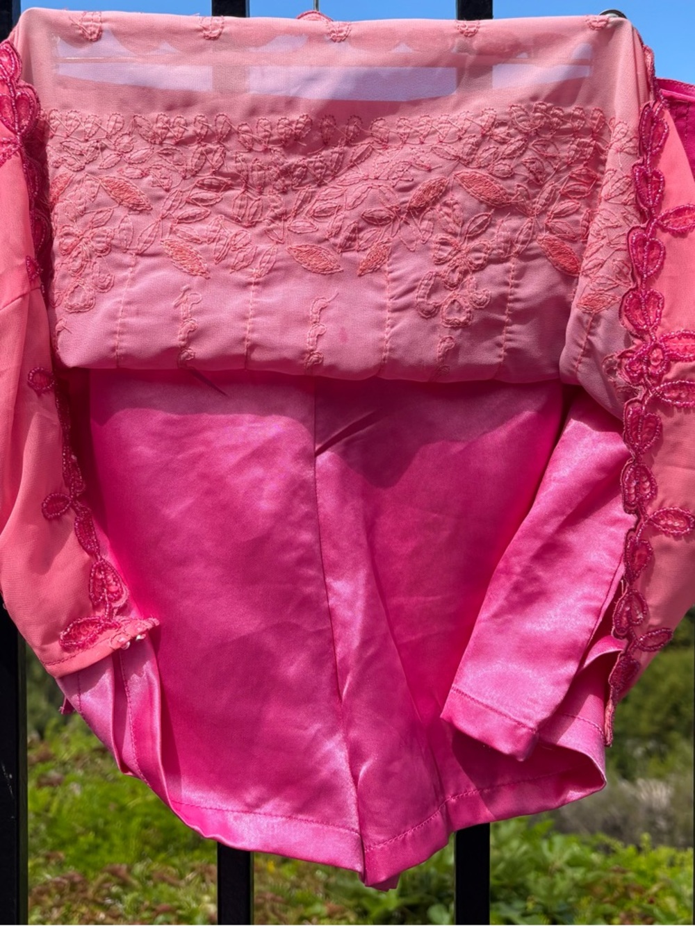 NWT! Free People Pink Embroidered Sequin Tie-Waist Mini Skort - Picture 9 of 12